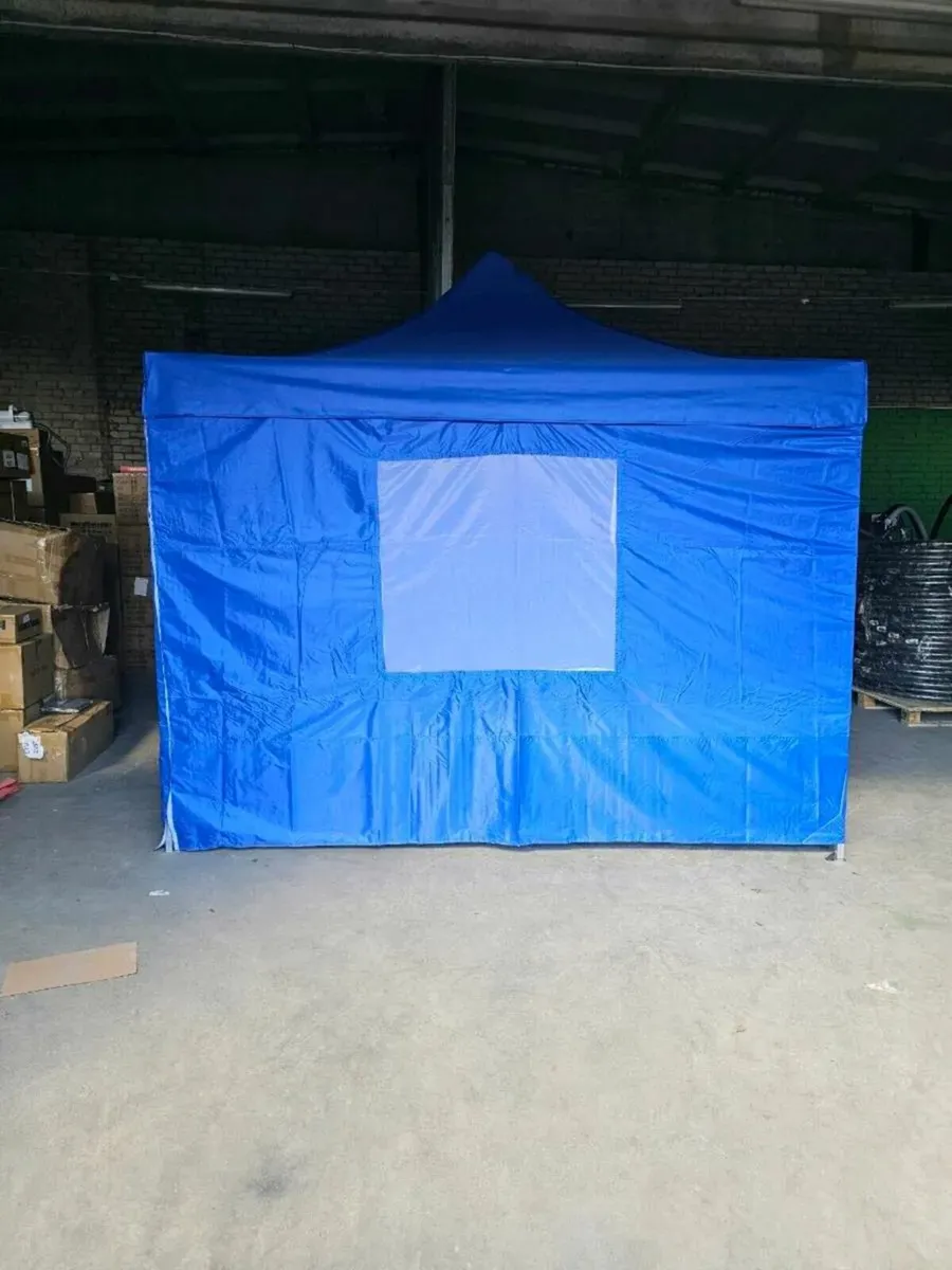 Pop-Up gazebo aluminium frame with side covers 3x3 - Image 1