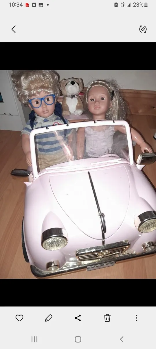 Our Generation Car & 2 Dolls & dog teddy - Image 3