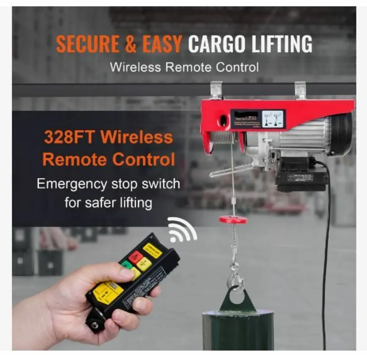 Electric Hoist 2200 lb Electric Winch Wire Rope - Image 2