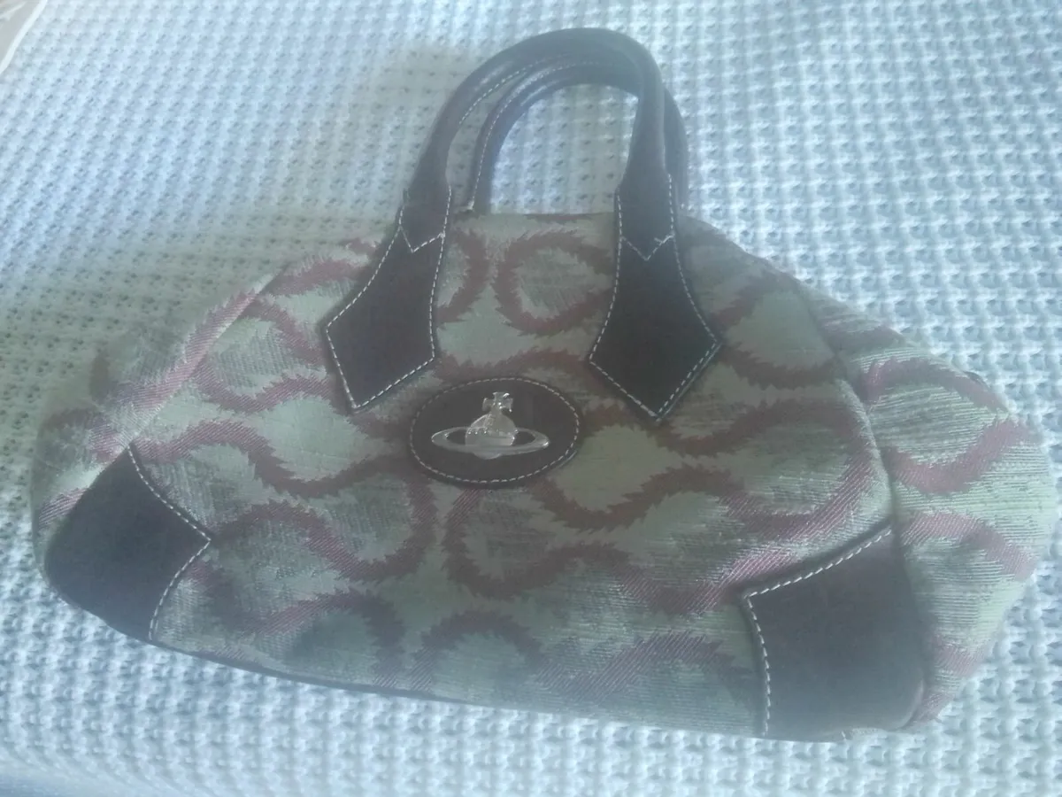 VIVIENNE WESTWOOD VINTAGE TAPESTRY & LEATHER BAG - Image 2