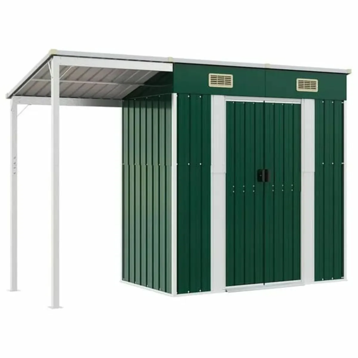 Garden Shed with Extended Roof Green 277x107x181 c - Image 1