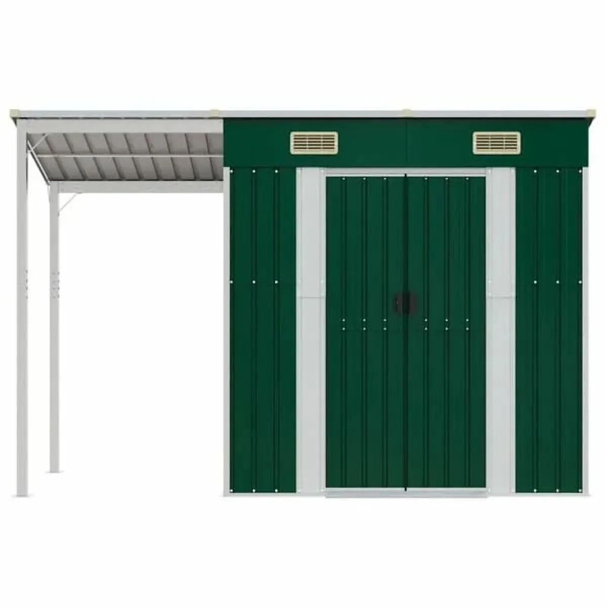 Garden Shed with Extended Roof Green 277x107x181 c - Image 4