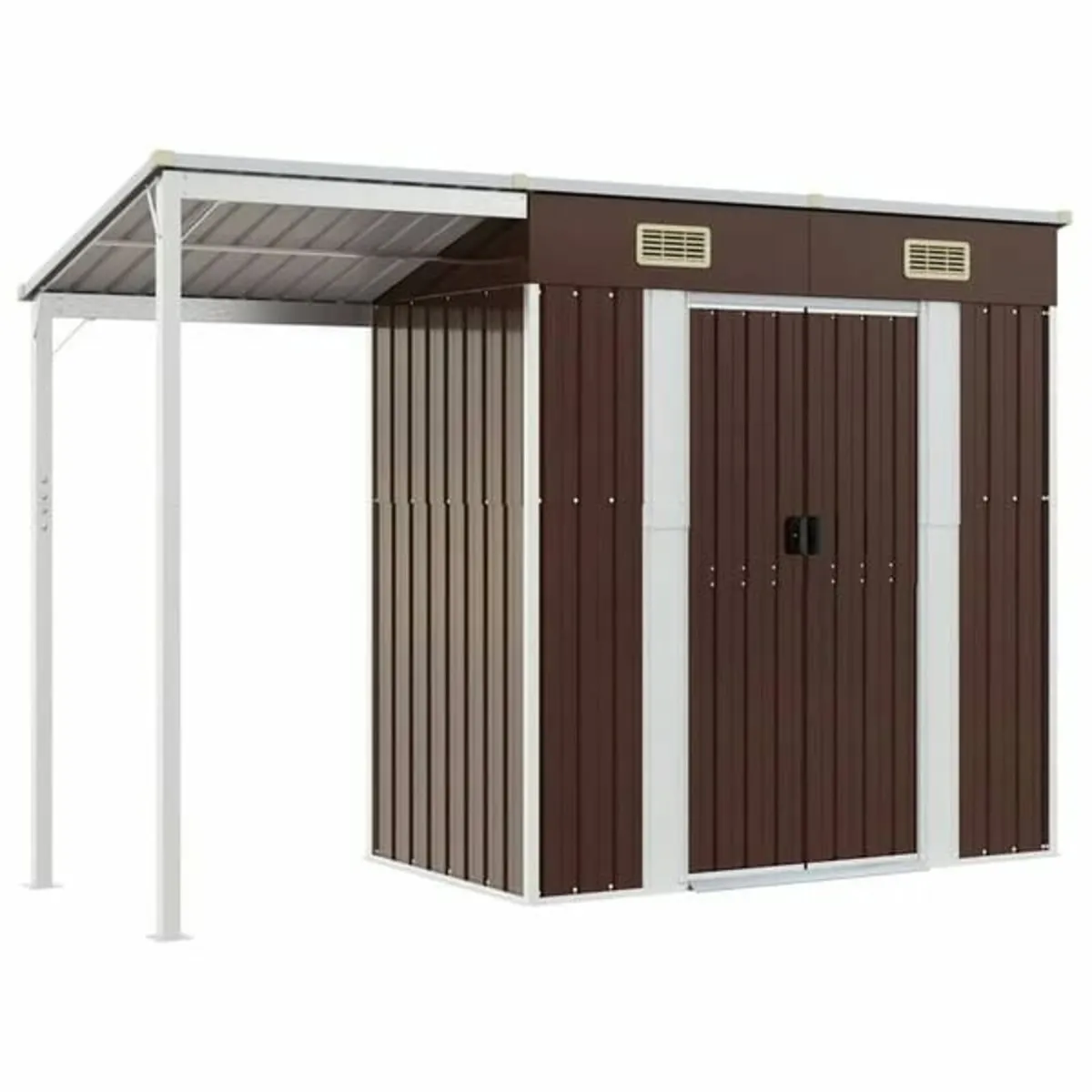 Garden Shed with Extended Roof Brown 277x107x181 c - Image 1