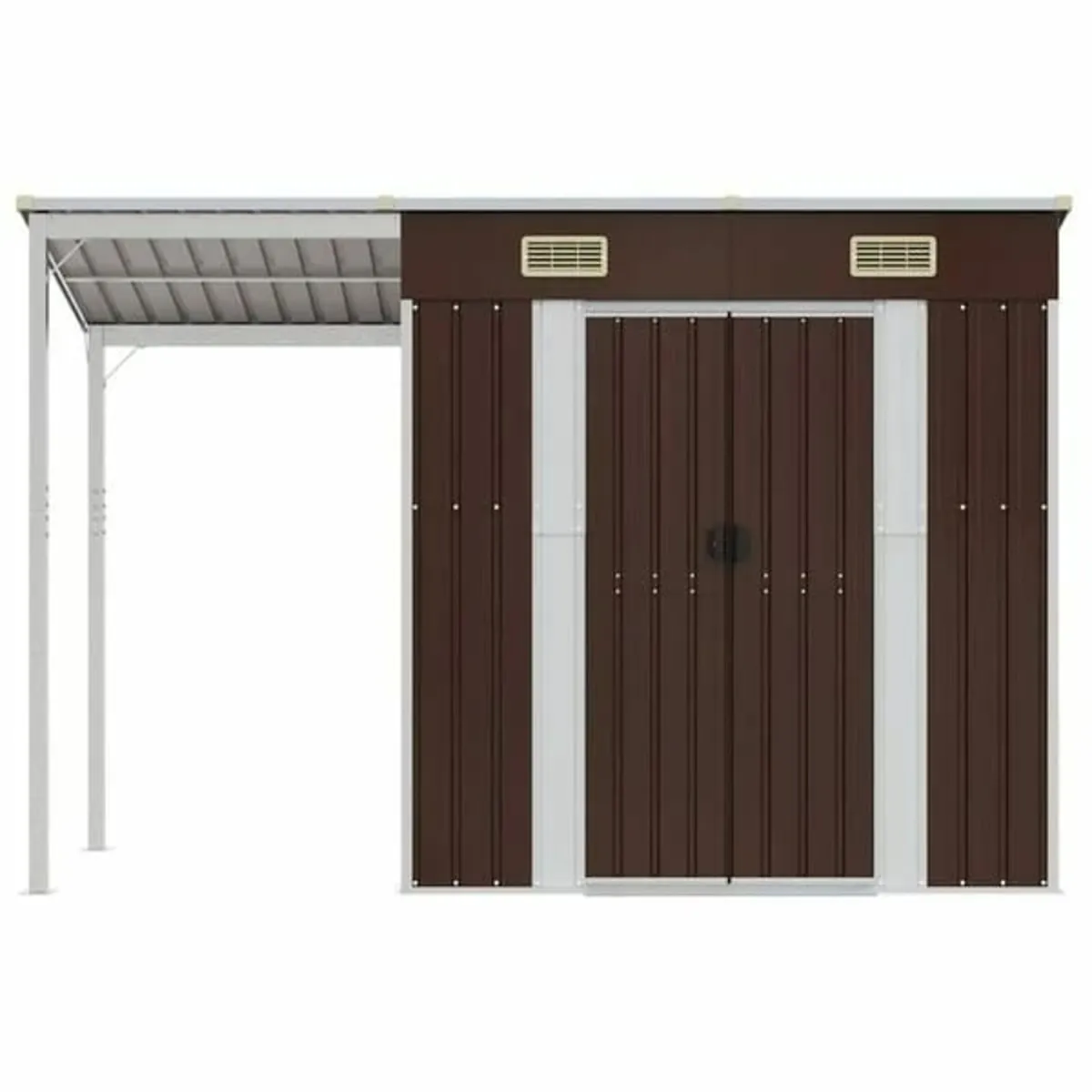 Garden Shed with Extended Roof Brown 277x107x181 c - Image 4