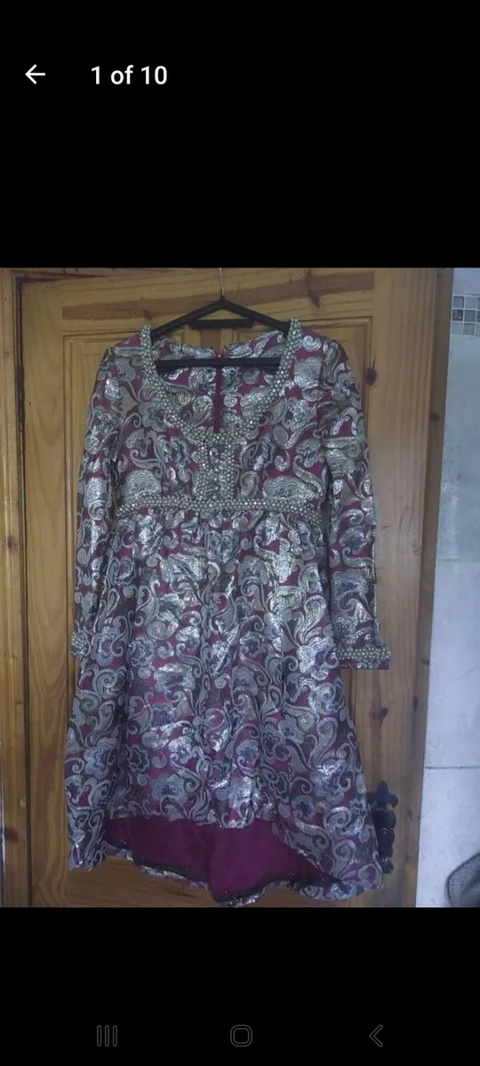 Vintage handmade metallic brocade dress free post - Image 1