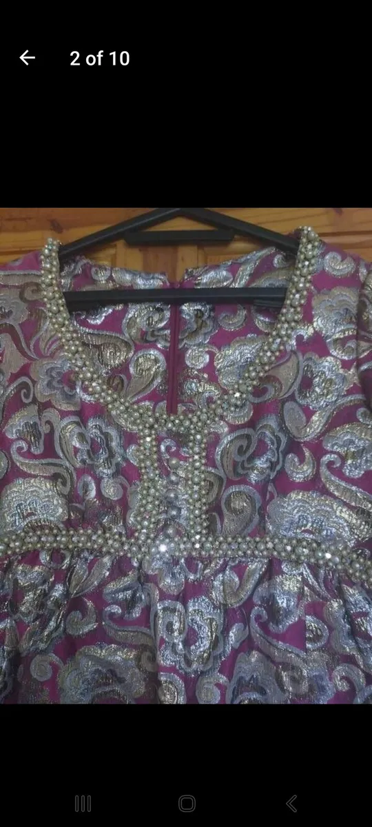 Vintage handmade metallic brocade dress free post - Image 2