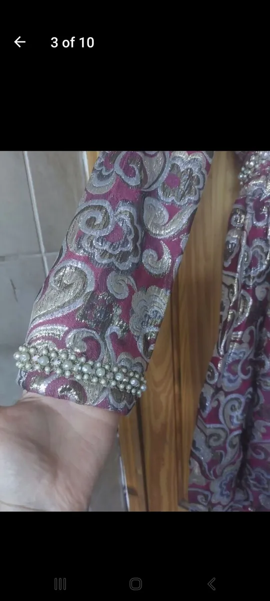 Vintage handmade metallic brocade dress free post - Image 3