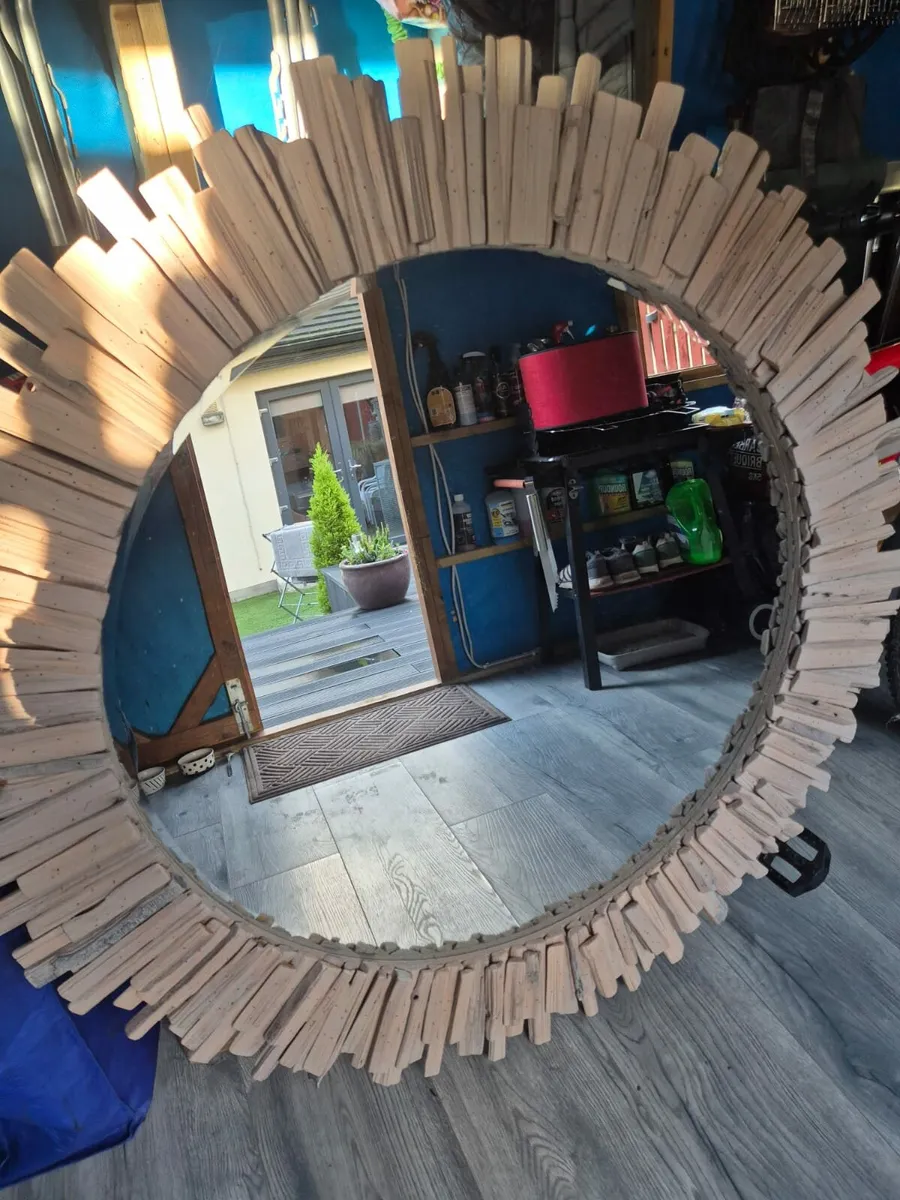large wooden mirror - Image 1