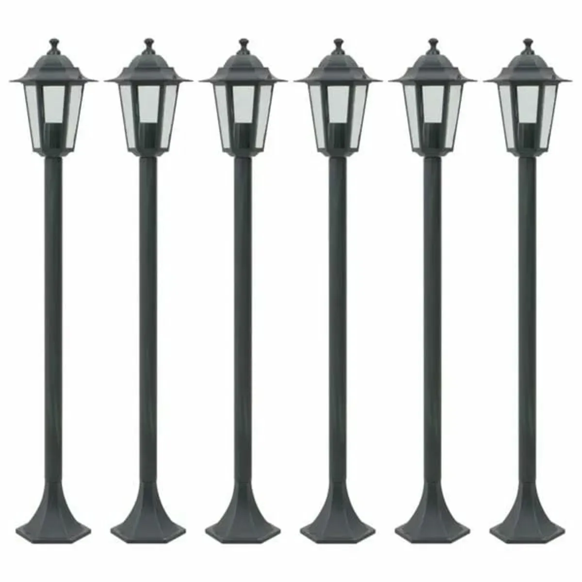 Garden Post Lights 6 pcs E27 110 cm Aluminium Dark - Image 1
