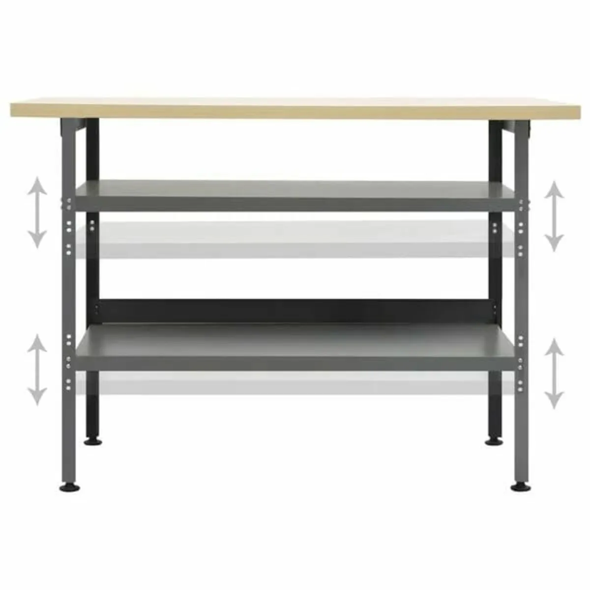Workbench Grey 120x60x85 cm Steel - Image 2