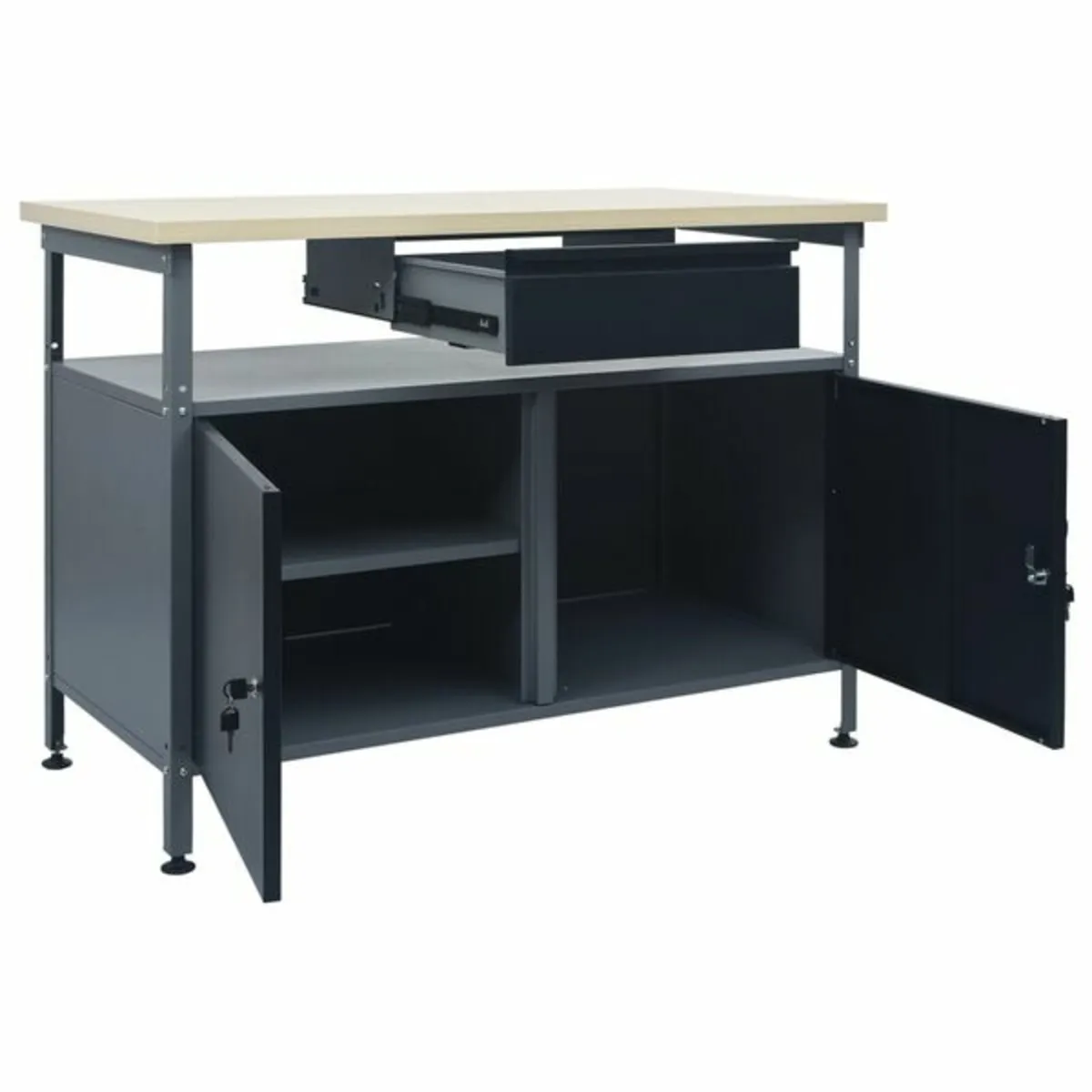 Workbench Black 120x60x85 cm Steel - Image 2