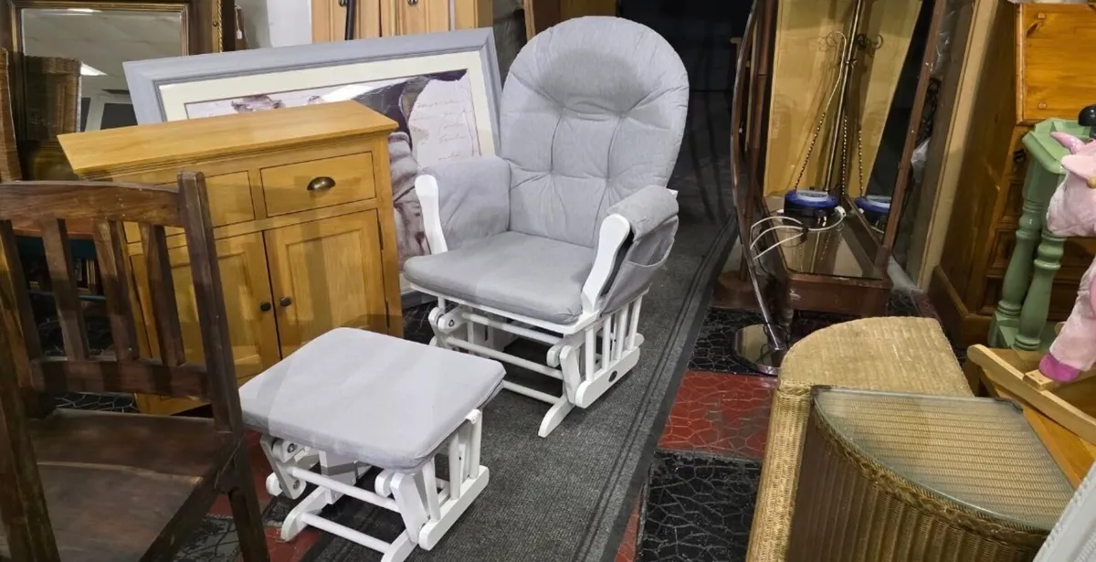 Rocking chair and stool - Image 1