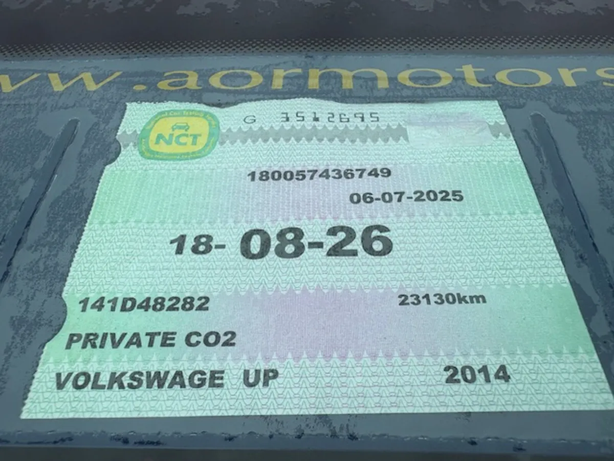 Volkswagen up! 2014 Automatic NCT - Image 3