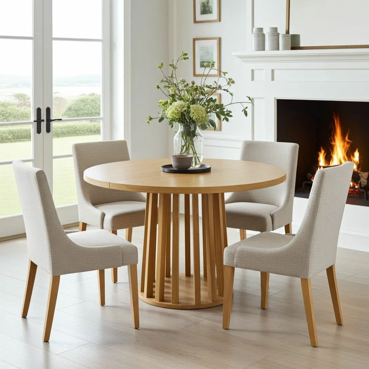 Tovo Extendable Round Dining Table 100-140-180cm - Image 1