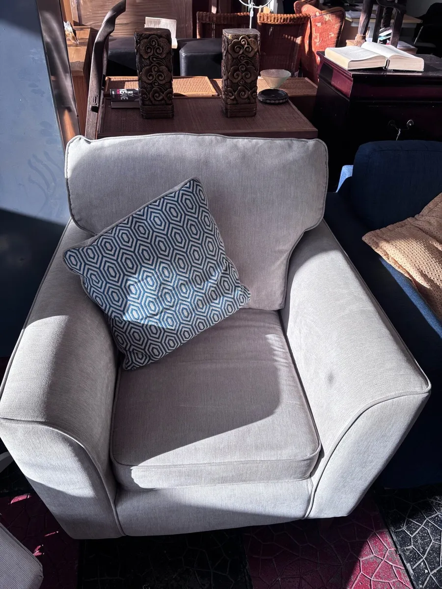 Grey Fabric arm Chair - Image 2