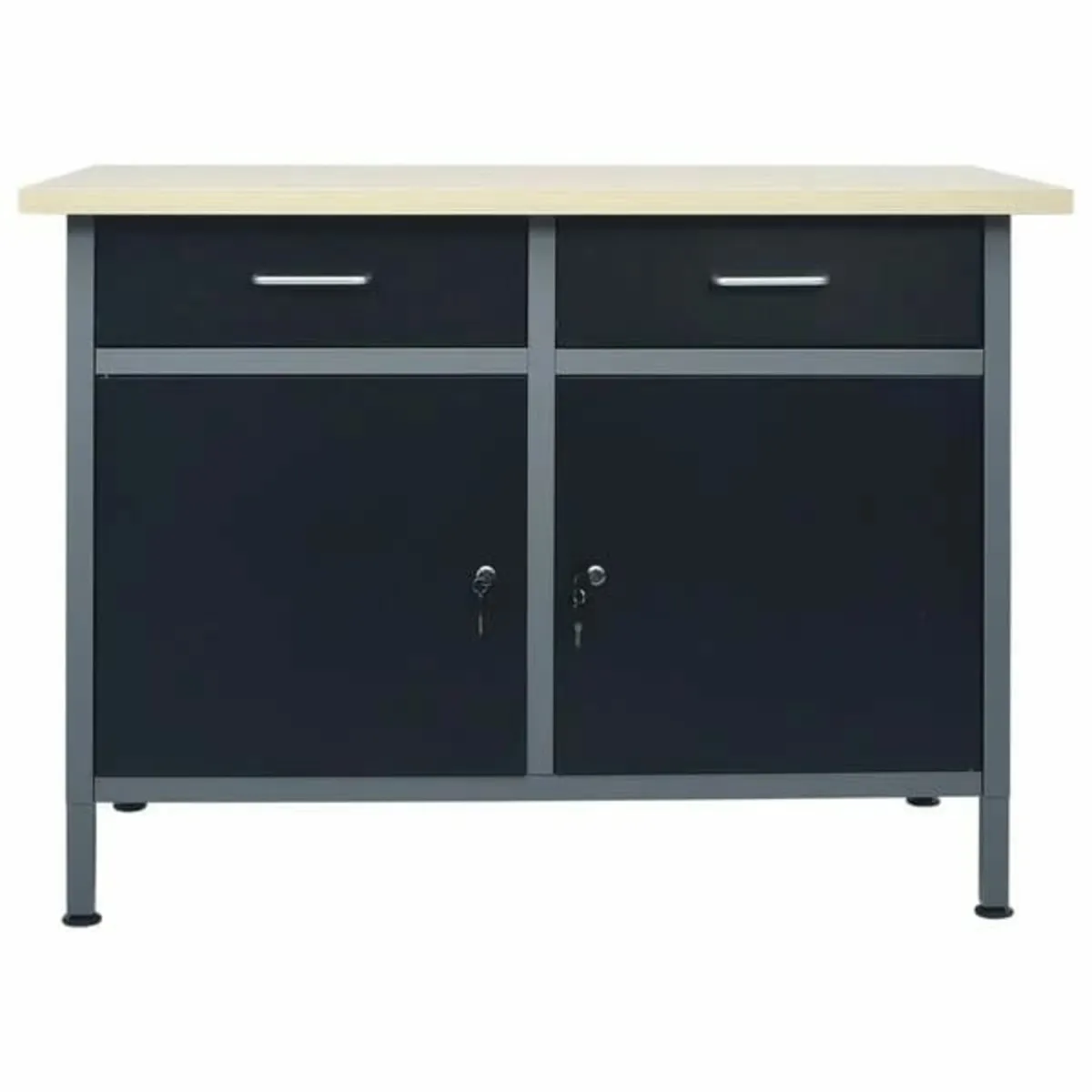 Workbench Black 120x60x85 cm Steel - Image 4
