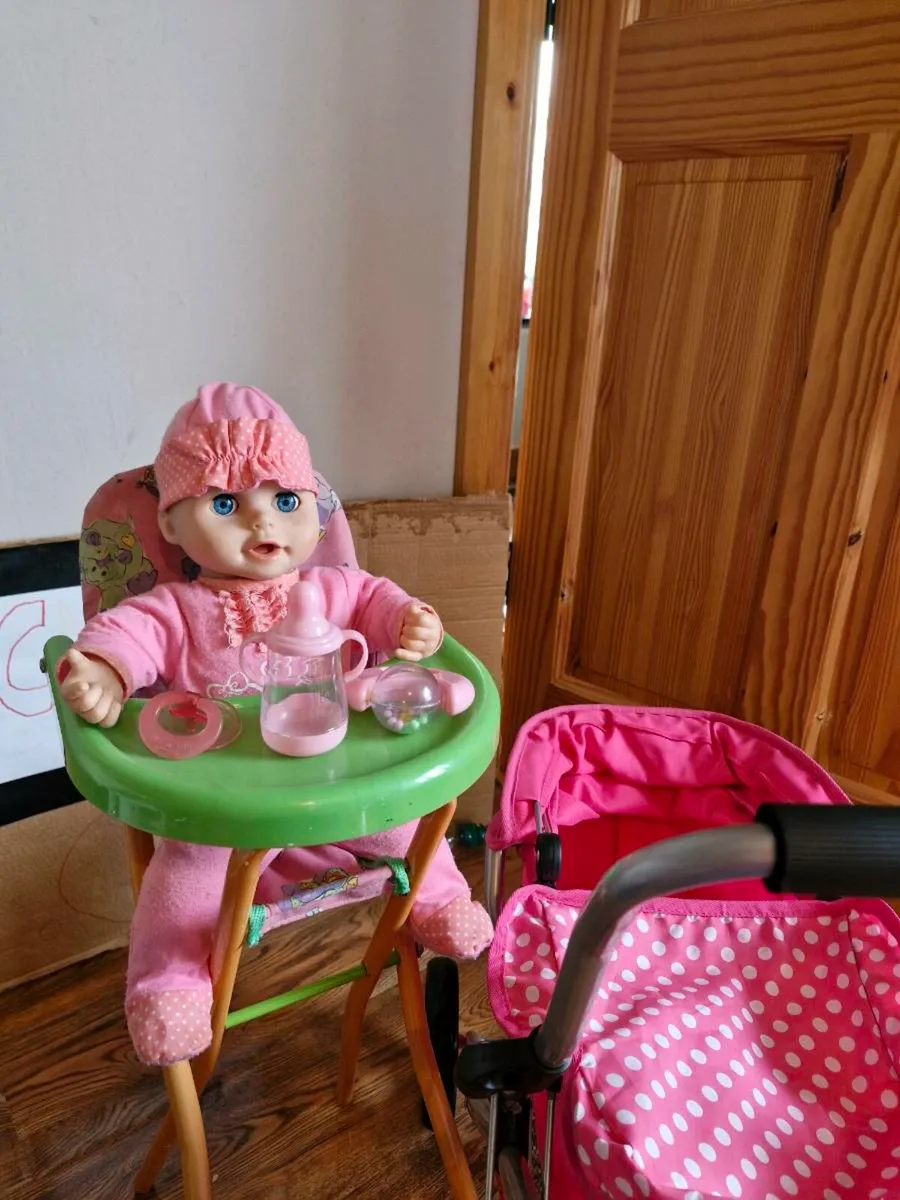 Baby doll, buggie, highchair amd accessories - Image 2