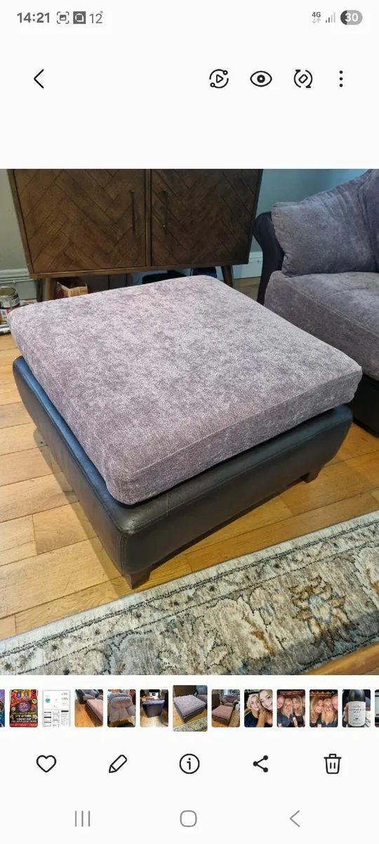 Arm chair and footstool - Image 2