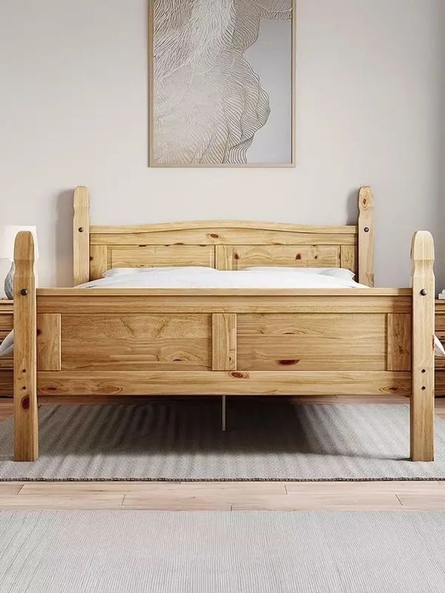 Wood double bed - Image 2
