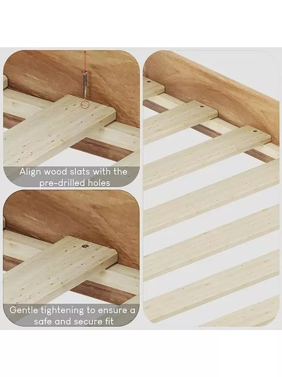 Wood double bed - Image 3