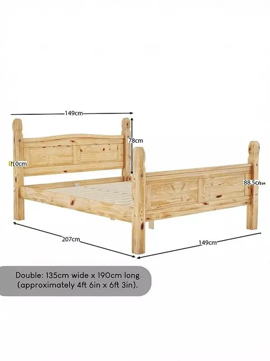 Wood double bed - Image 4