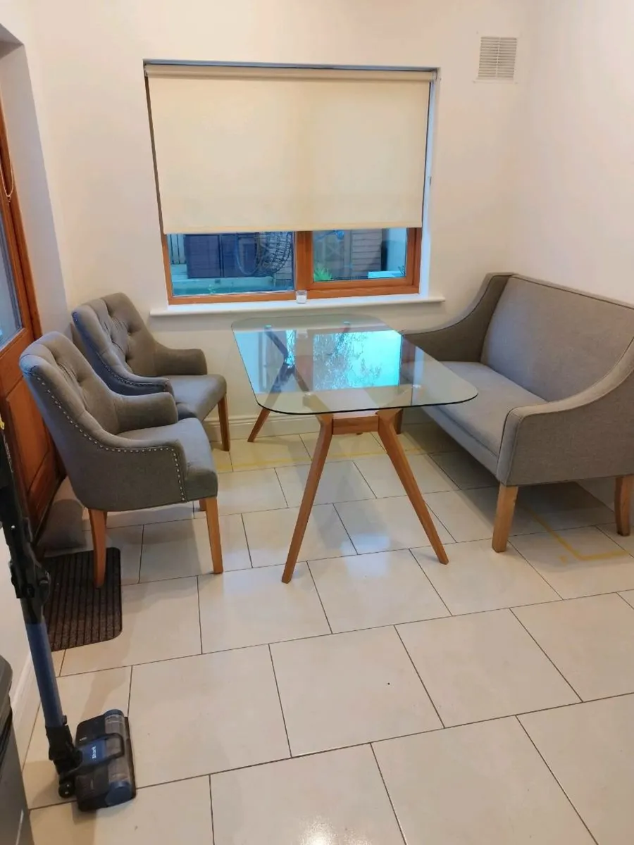 Glass Table +bench seating /chairs(EZ Living) - Image 1