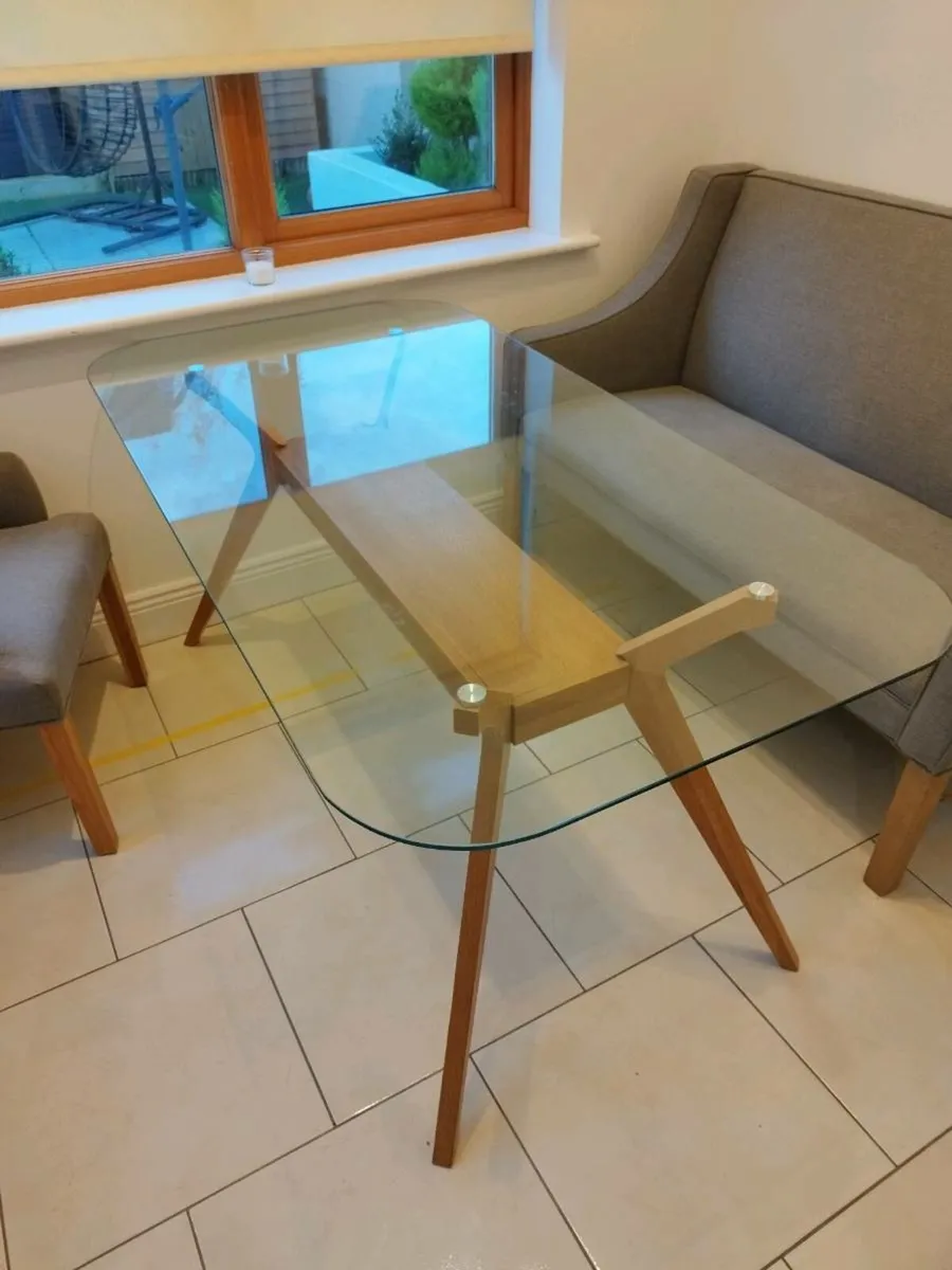 Glass Table +bench seating /chairs(EZ Living) - Image 2