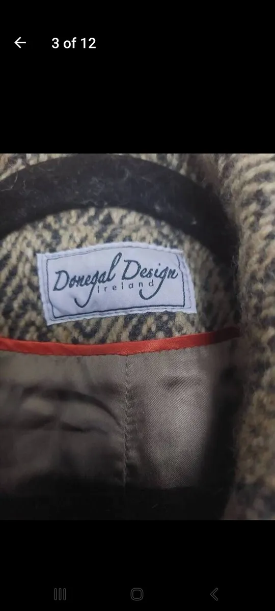 Vintage Donegal Design Ireland wool coat free post - Image 2