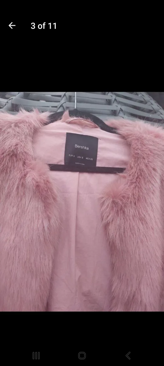 Bershka pink faux fur jacket (free postage) - Image 3