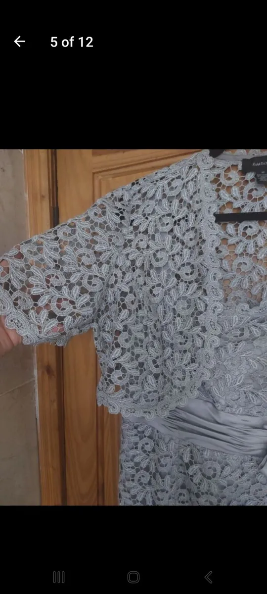 R and M Richards silver lace dress with bolero - Image 4