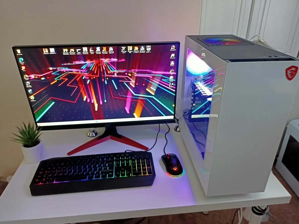Gaming PC Setup with 27" Monitor Keyboard and mous - Image 4
