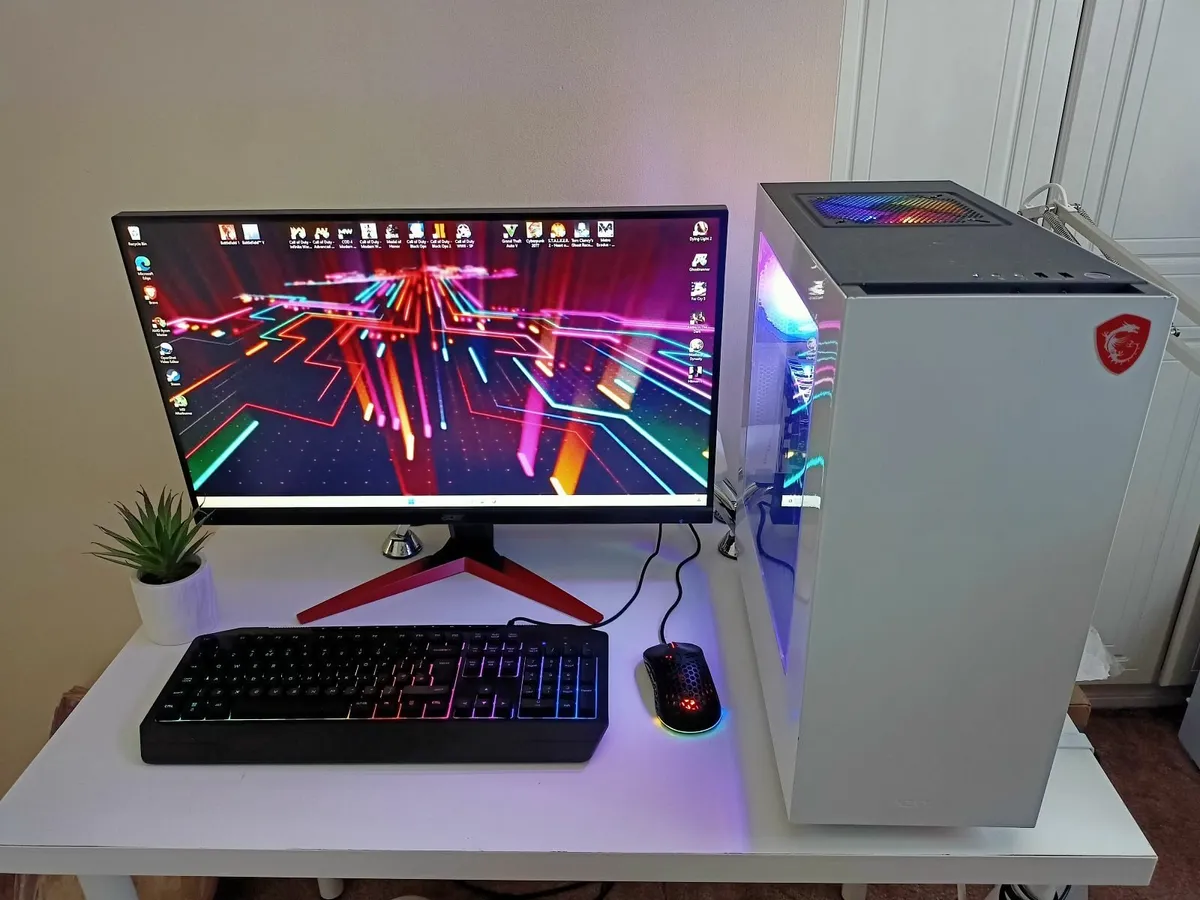 Gaming PC Setup with 27" Monitor Keyboard and mous - Image 3