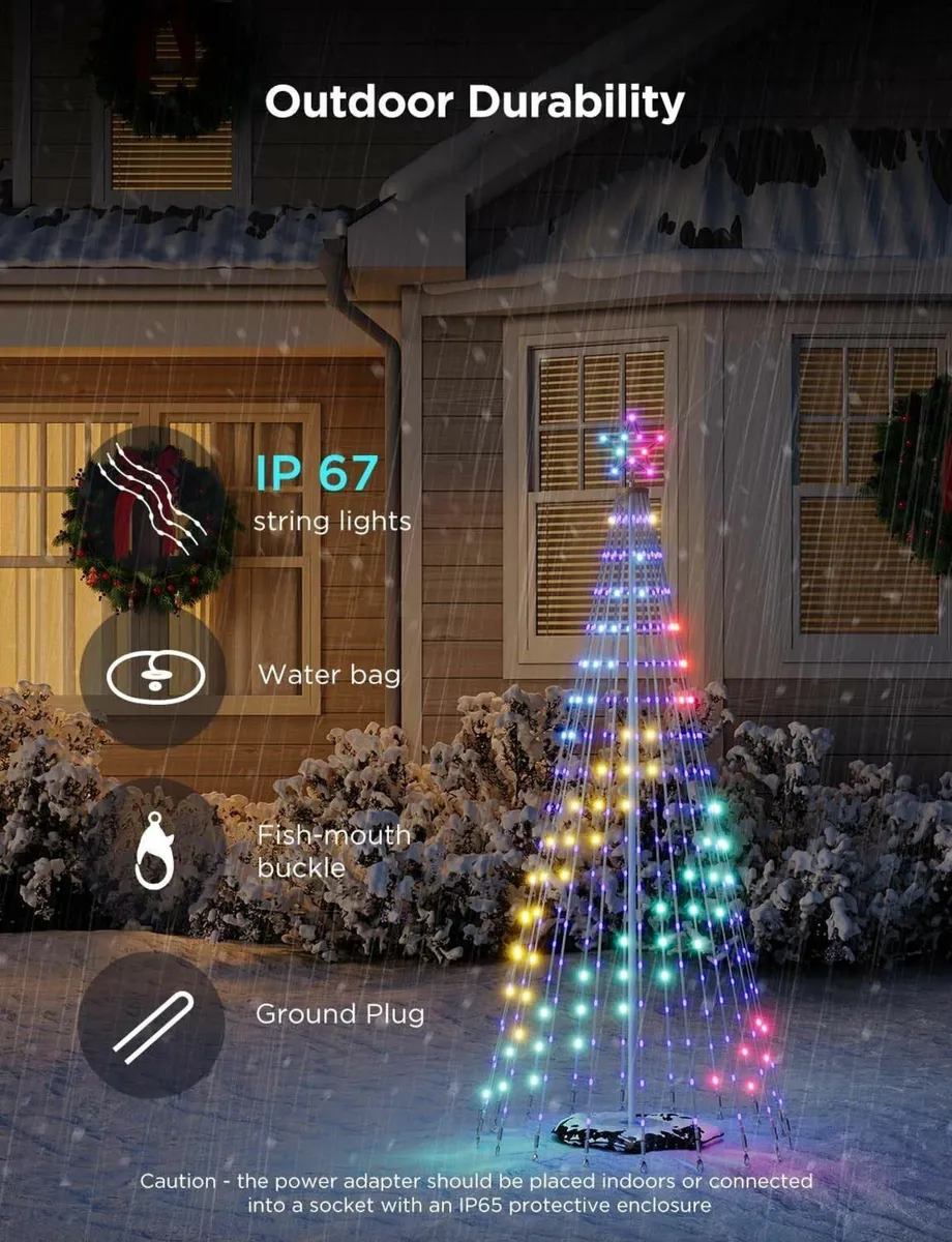 Christmas Cone Tree Lights, 1.82m 316 LEDs Smart - Image 4