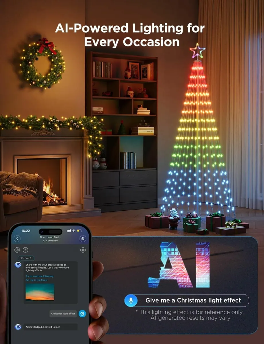 Christmas Cone Tree Lights, 1.82m 316 LEDs - Image 2