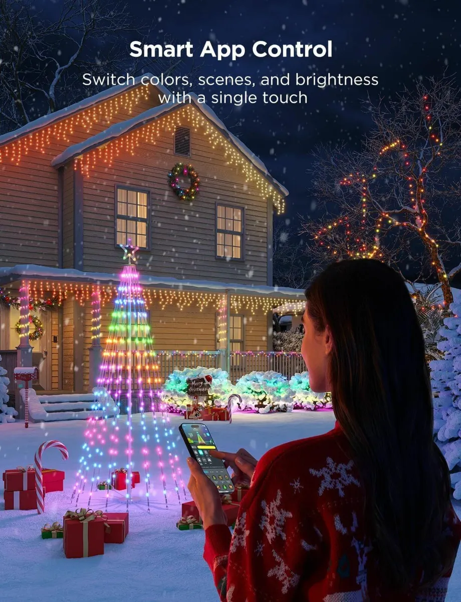 Christmas Cone Tree Lights, 1.82m 316 LEDs - Image 1