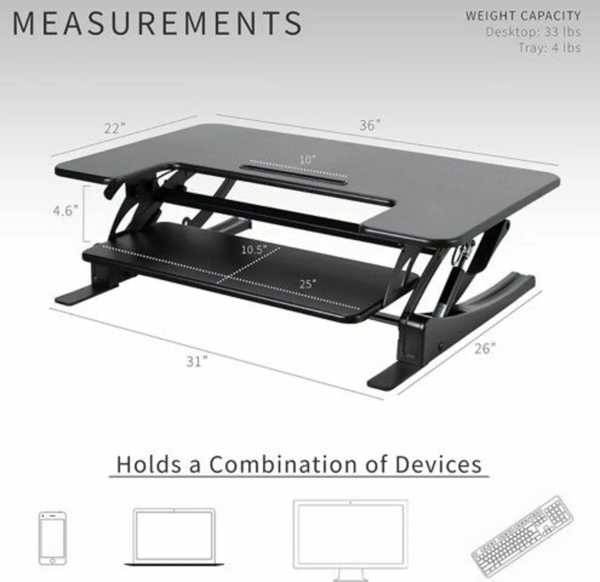Stand up desk converter - Image 3