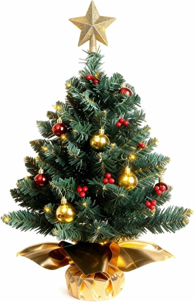 24 Inch Tabletop Mini Christmas Tree Decorations - Image 1