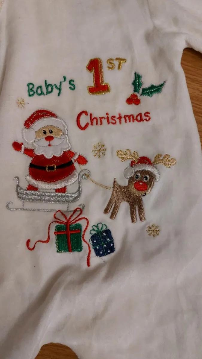 Christmas Baby grow 0-3 months - Image 2