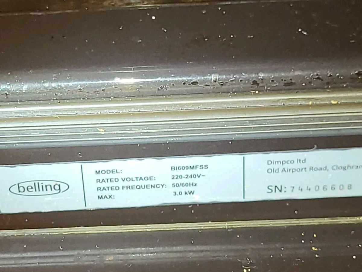 Belling Oven BI609MFSS – Not Working – For Parts o - Image 3