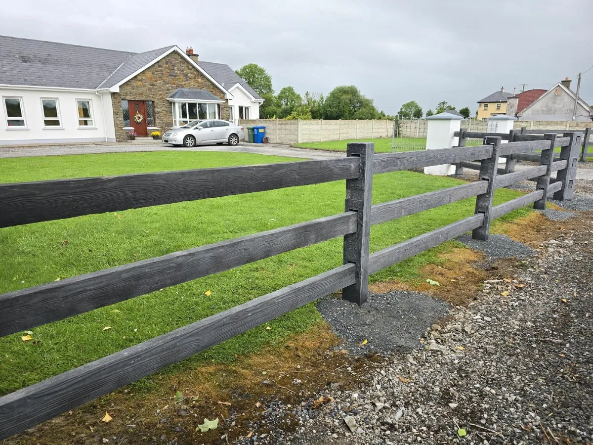 Concrete post and rail fencing - Image 1
