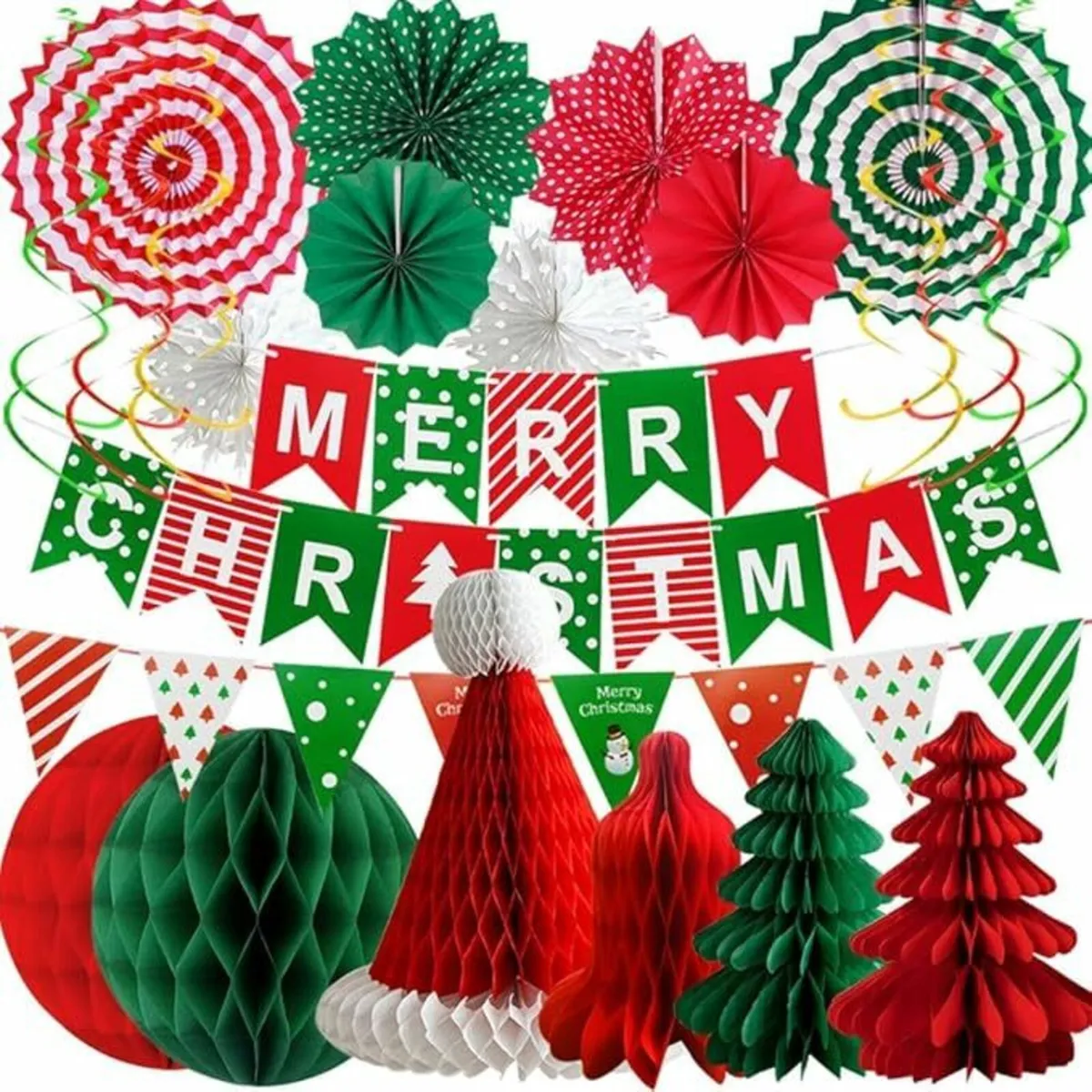 Merry Christmas Decorations Banners 22 Piece - Image 1