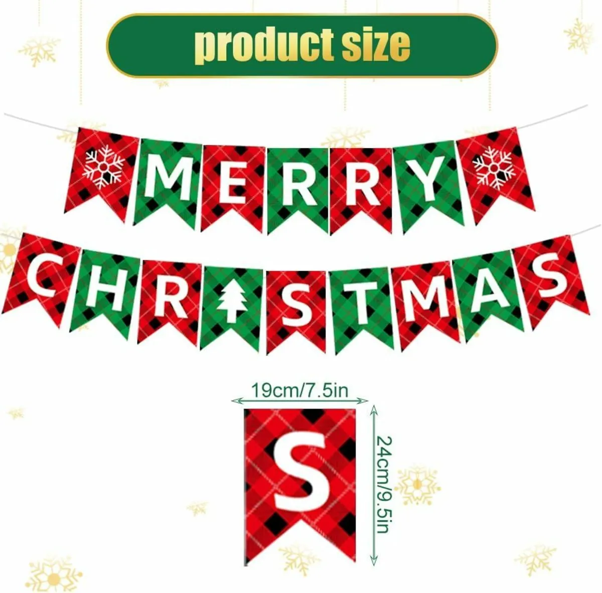 Christmas Decorations Set, Paper Xmas Party Decor, - Image 3