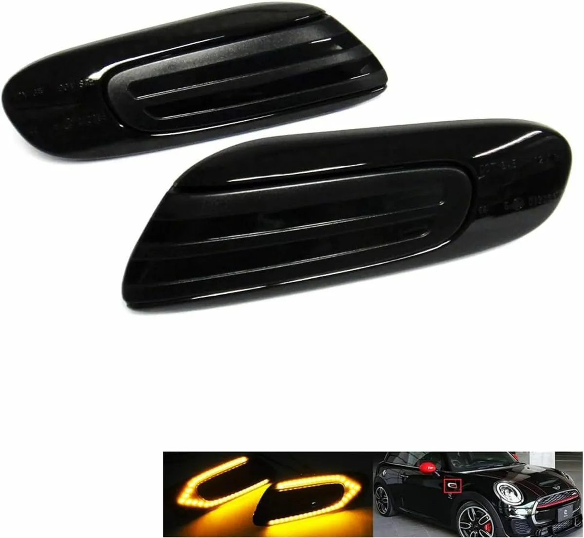 Mini Cooper One 2x Black Smoked Lens Side Indicato