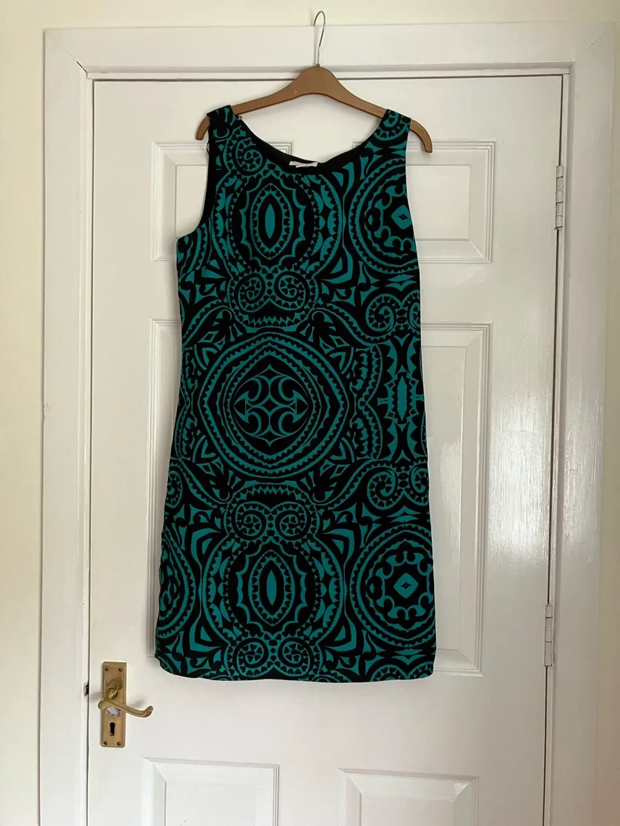 Monsoon Green and Black Midi Shift Dress size 14 - Image 3