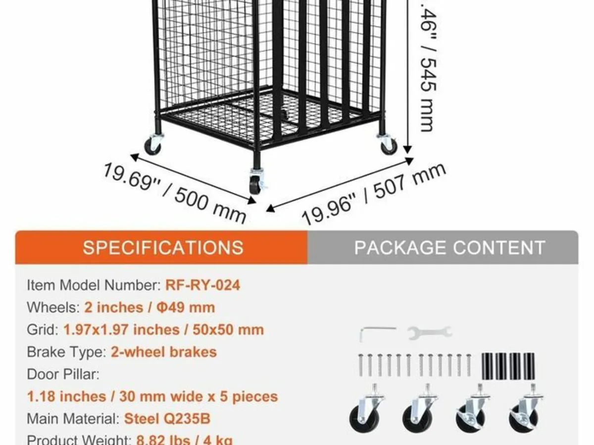 Heavy-Duty Metal Sports Ball Storage Cart on Wheel - Image 4