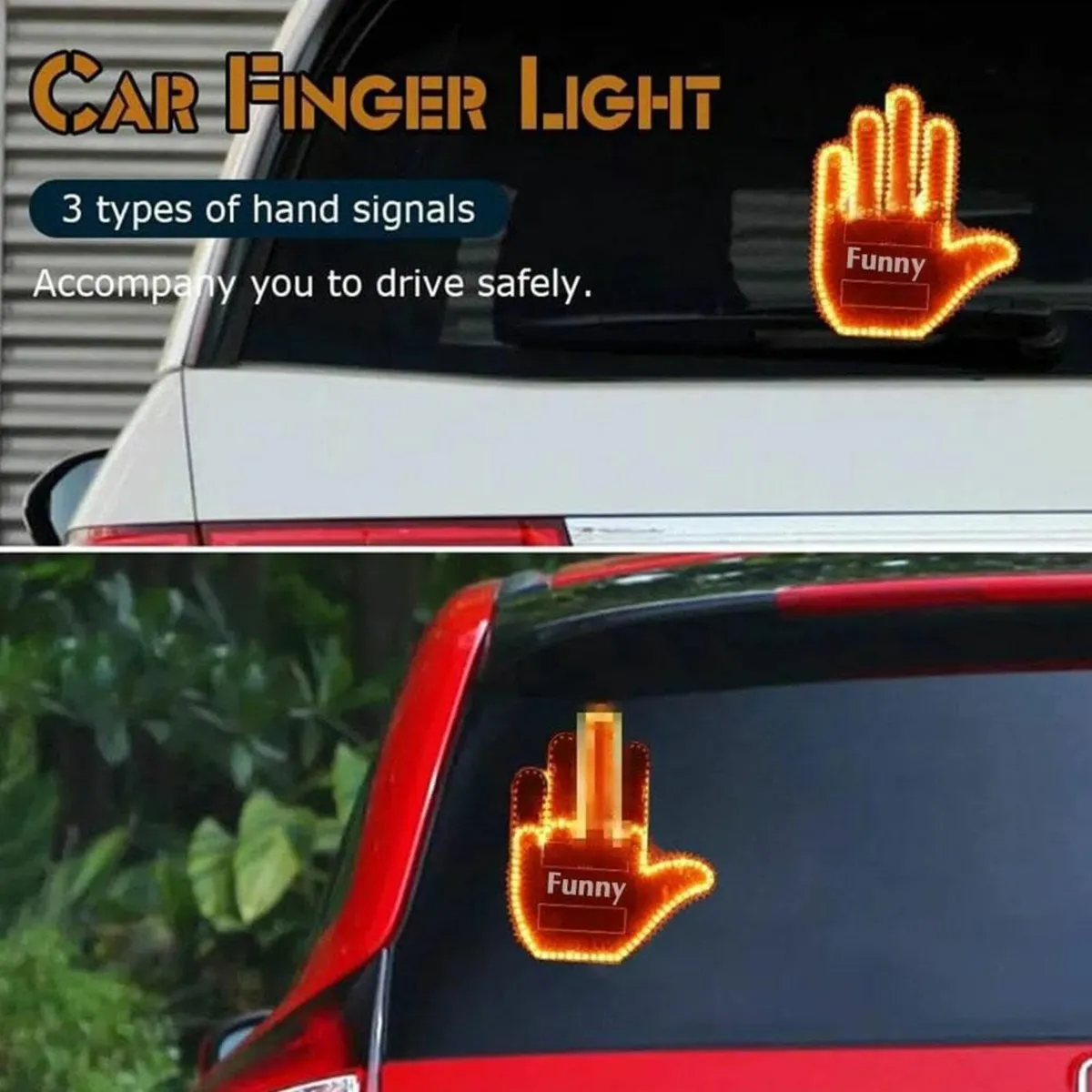 Funny Car Finger Light With Remote, Give The Bird - Image 1