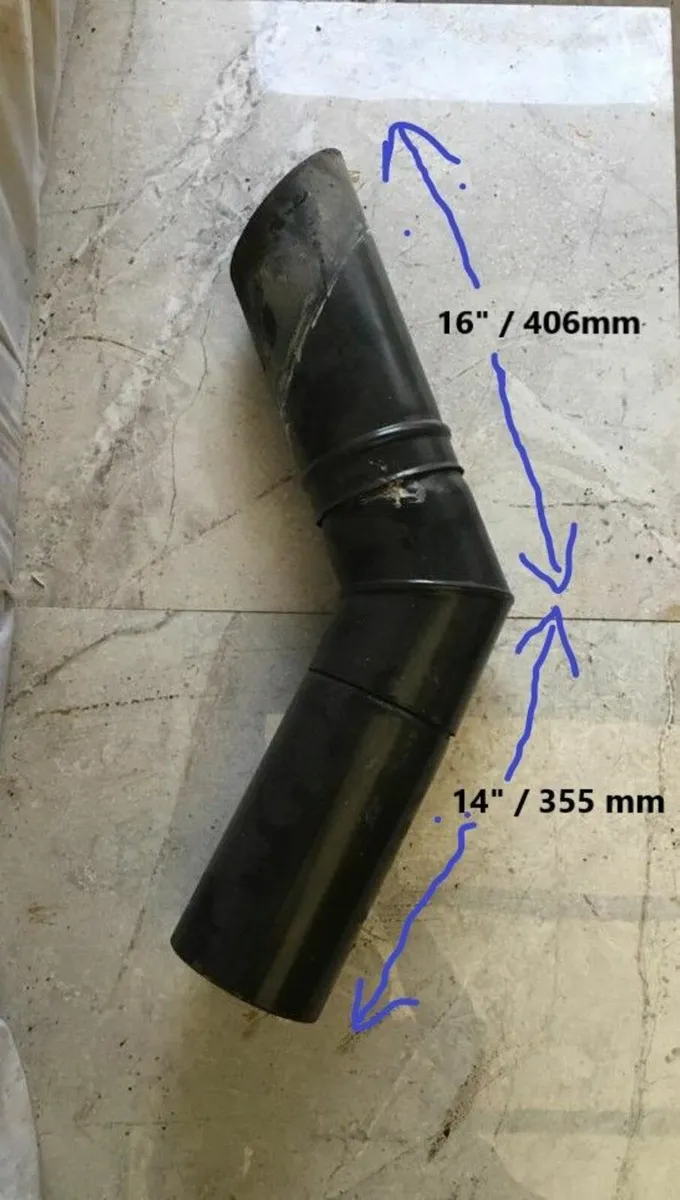 Stove Flue Bend 45 Degree, Pipe & Rosette Plate - Image 2