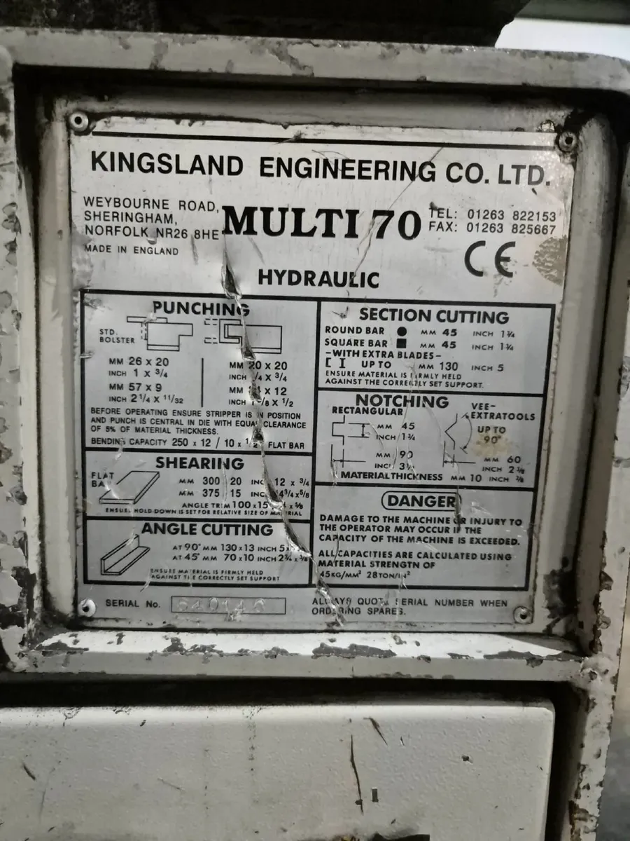 Kingsland Multi 70 Ironworker - Image 2