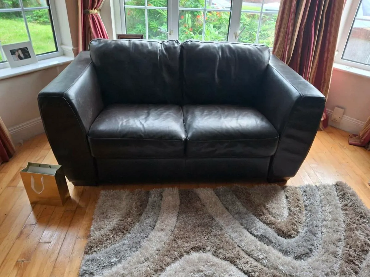 Leather settees 2 seater and 4 seater - Image 1