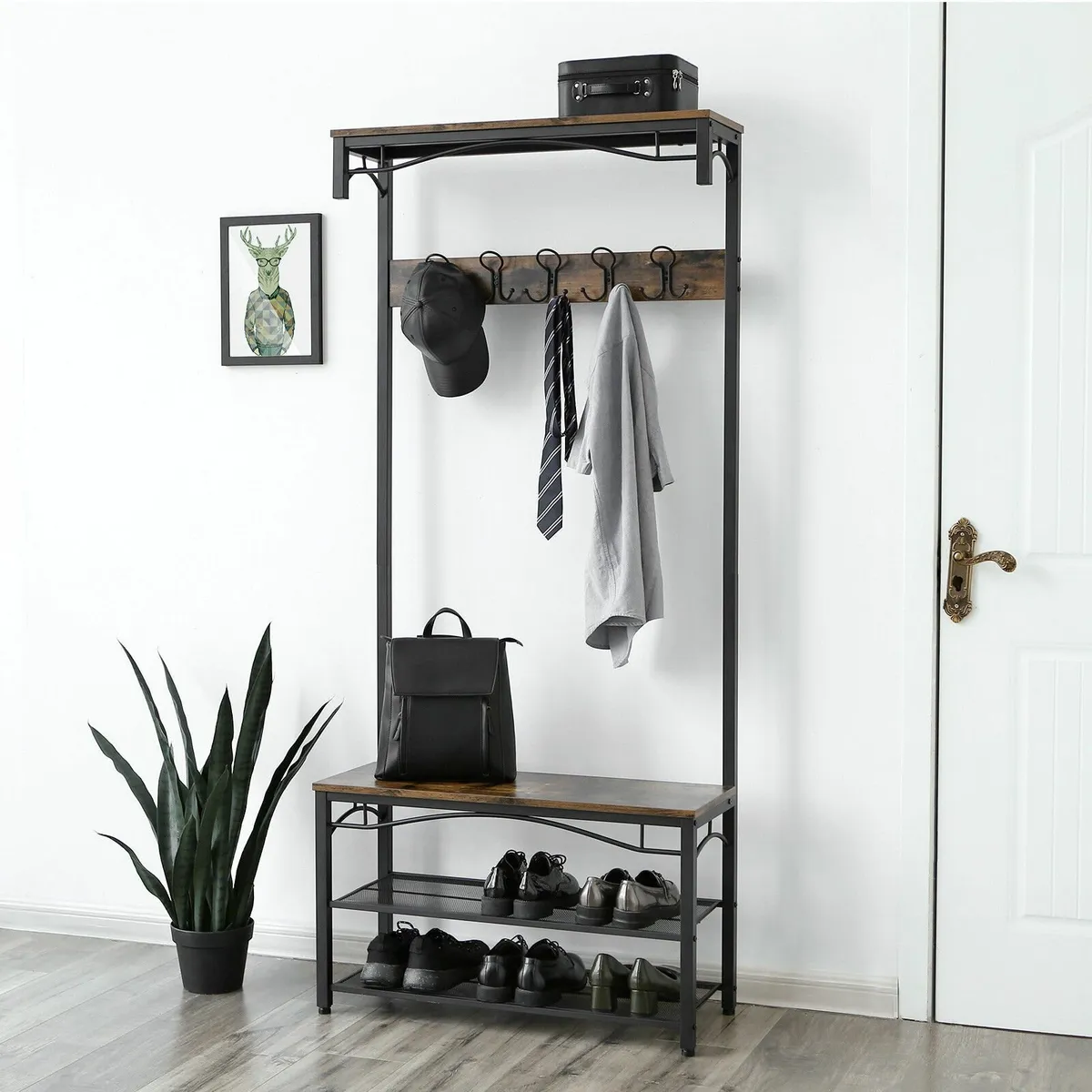 Coat Rack, Hallway Cabinet, with Top Board - Image 1